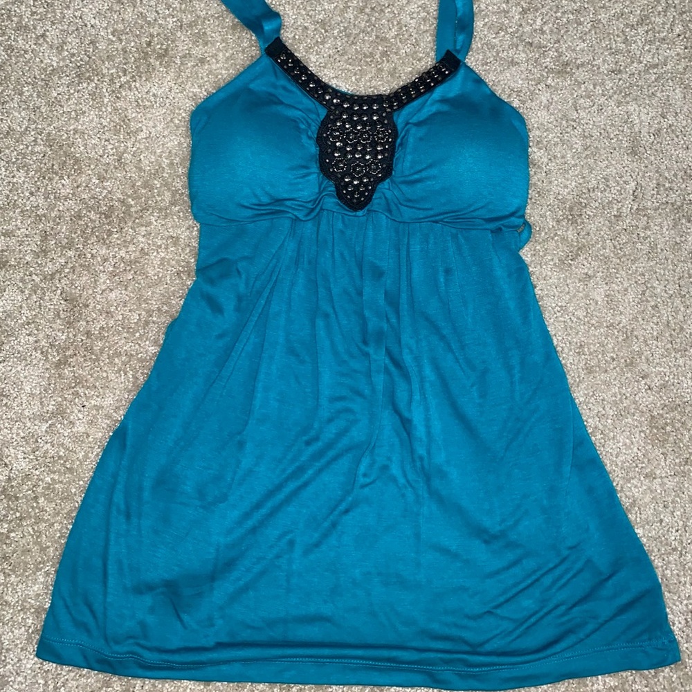 Rue21 dressy top with black embellishments size S